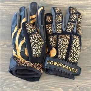 Weighted Youth Black and Gold Football Training Gloves
